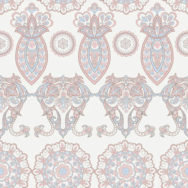 Modèle Sans Couture Avec Des Fleurs Ethniques Illustration Florale Vectorielle — Image vectorielle