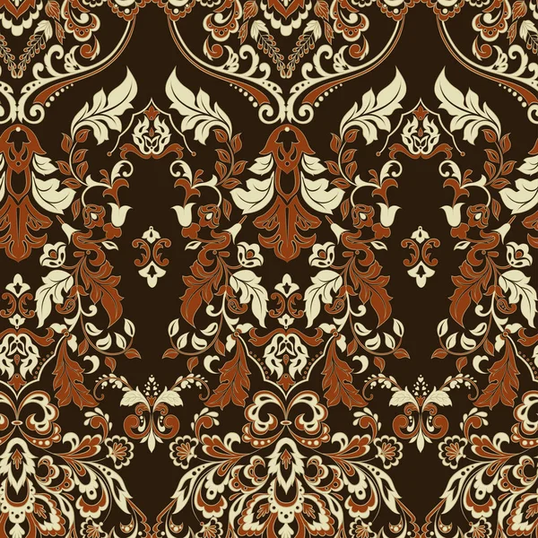 Papel Pintado Floral Vectorial Clásico Ornamento Floral Barroco Patrón Vintage — Archivo Imágenes Vectoriales