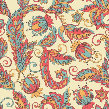 Hint batik tarzında klasik çiçeksiz desen.