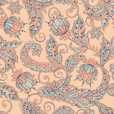 Batik stilinde klasik çiçeksiz desen