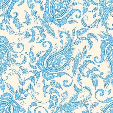 Paisley deseni. Kusursuz Asya Tekstil Arkaplanı