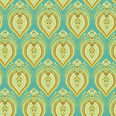 Çiçeksel oryantal etnik geçmiş. pürüzsüz vektör deseni