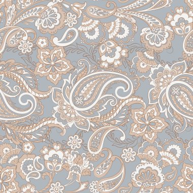 Paisley dikişsiz desen. Vektör etnik süsü