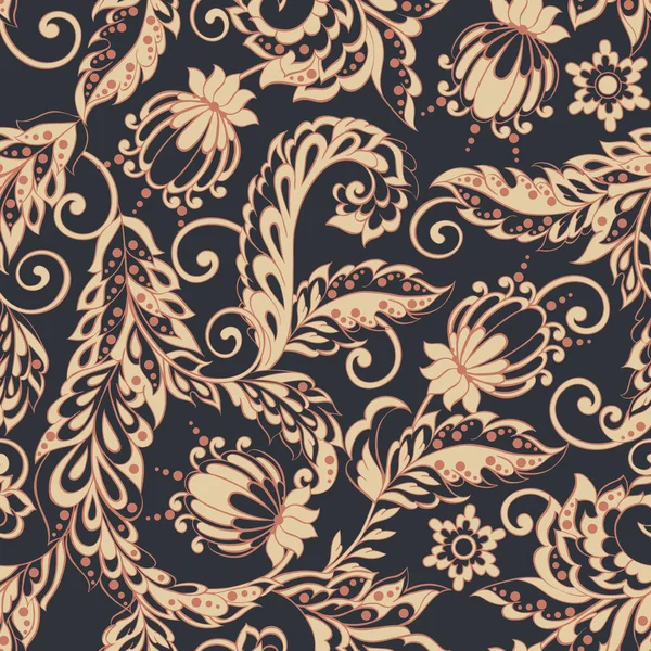 Ethnische Florale Ornamente Batikstil — Stockvektor