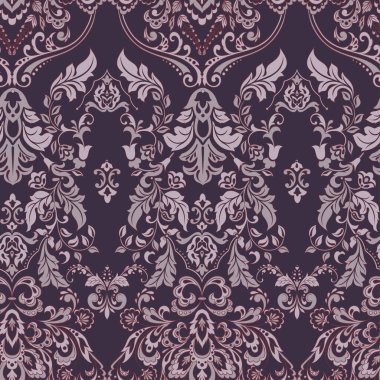 Vektör çiçekli duvar kağıdı. Klasik Barok çiçekli süs. Kusursuz vintage desen