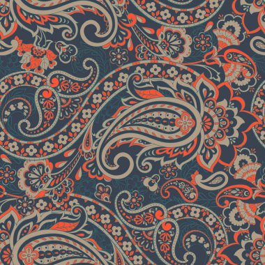 Şal desenli, desensiz bir süs. Çiçek dekoru süsleyin. Vektör illüstrasyonu