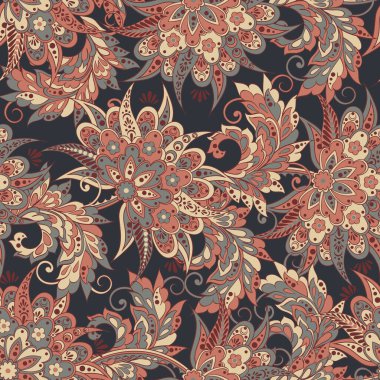 Batik tarzında Etnik çiçek süsü