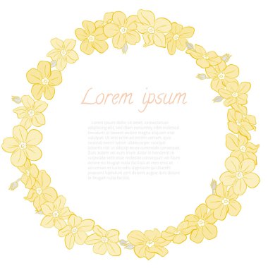 Çiçek çelenk el çekilmiş. Davetiyeler için kare kart tasarım düğün tarihi Kaydet.