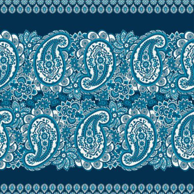 Paisley Dikensiz Vintage Vektör Deseni
