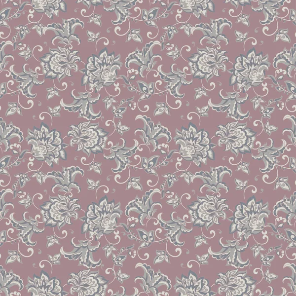 Padrão Sem Costura Elegância Com Flores Étnicas Vintage Vector Floral — Vetor de Stock