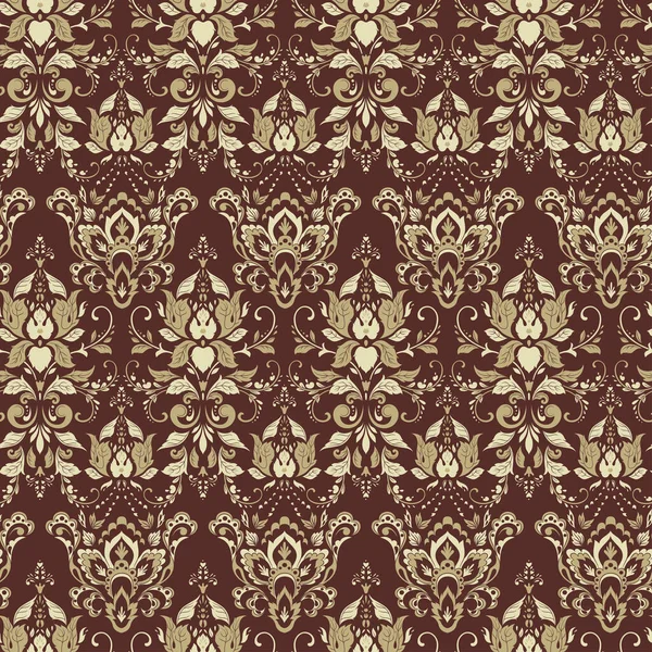 Nahtloser Vintage Vektor Hintergrund Vector Florale Tapete Barocken Stil Muster — Stockvektor