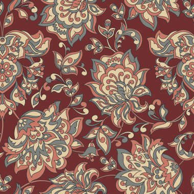 Çiçeksel vektör illüstrasyonu. etnik geçmiş