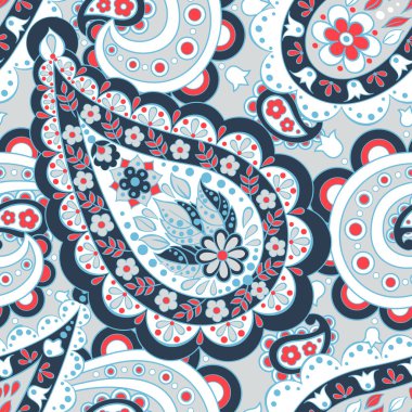 Kusursuz Etnik Dekoratif Desen. Paisley Vektör Kusursuz Desen