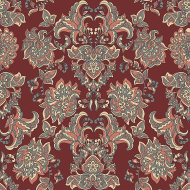 Elegance çiçekler ile seamless modeli. Vektör çiçek çizim çiçek Barok tarzı