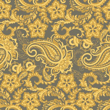 Folklorik Batik vektör süsü. Etnik Paisley Çiçeksiz desen.