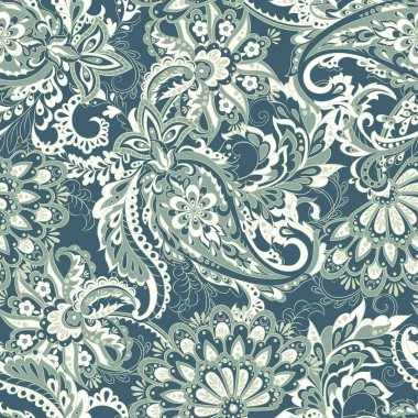 Paisley dikişsiz desen. Klasik çiçek arkaplanı