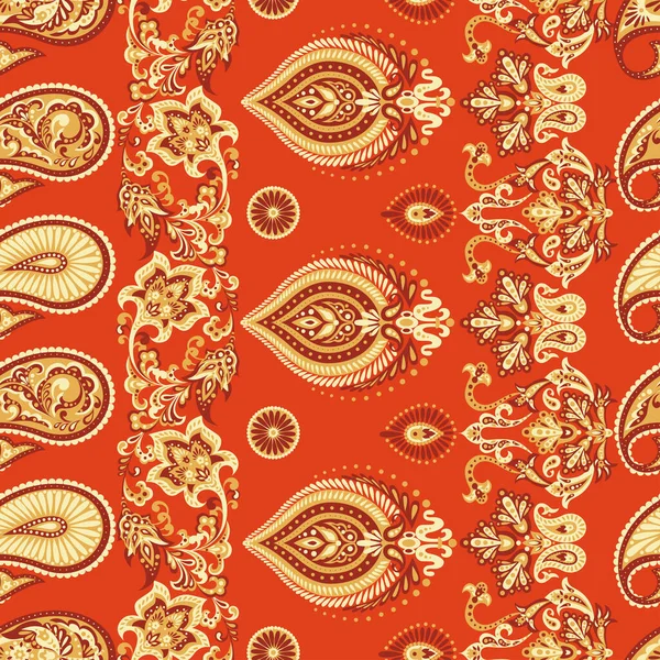 Paisley Floral Orientaliska Etniska Mönster Sömlös Arabisk Prydnad Prydnadsmotiv Indiskt — Stock vektor