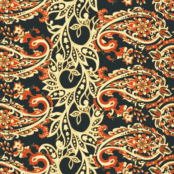 Patrón Sin Costuras Con Ornamento Paisley Ilustración Vectorial — Archivo Imágenes Vectoriales