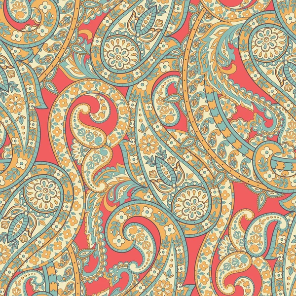 Patrón Vectores Sin Costuras Paisley Damasco Fondo Vintage Floral — Vector de stock