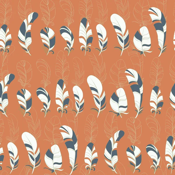 Seamless feather pattern — Stock Vector