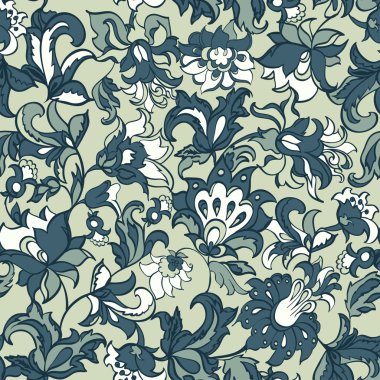 Etnik çiçek seamless modeli