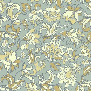 Etnik çiçek seamless modeli