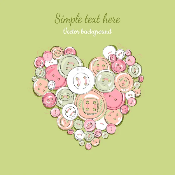 Heart of the buttons — Stock Vector