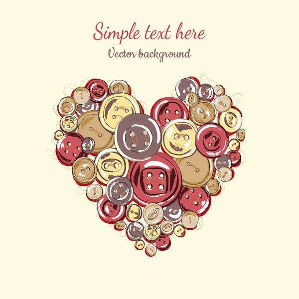 Illustration heart of the buttons