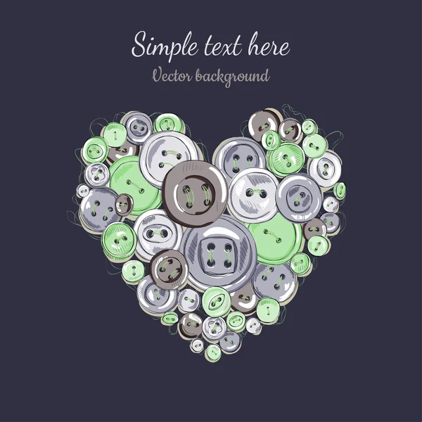 Illustration coeur des boutons — Image vectorielle