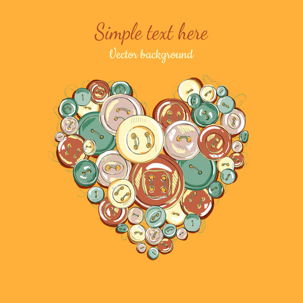 Illustration heart of the buttons