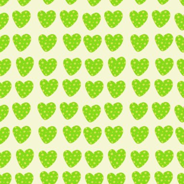 Yeşil kalpler seamless modeli