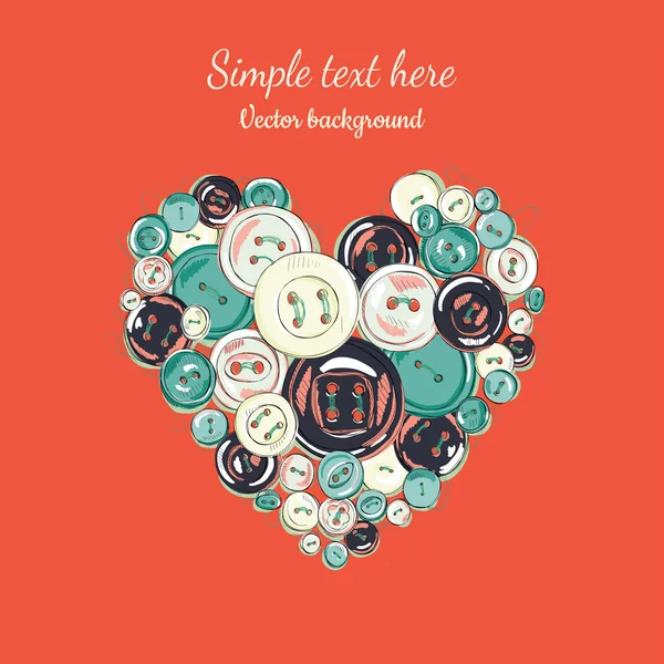 Heart of the buttons — Stock Vector