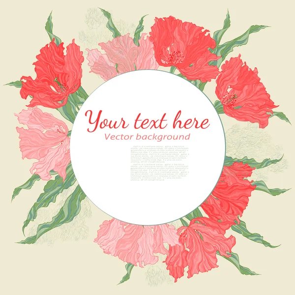 Carte de voeux avec composition bouquet de fleurs — Image vectorielle