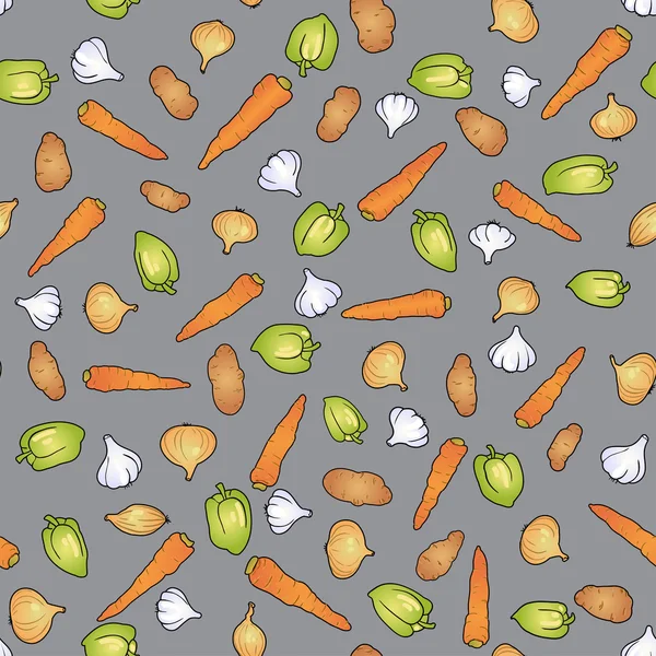 Patrón de verduras sin costura — Vector de stock