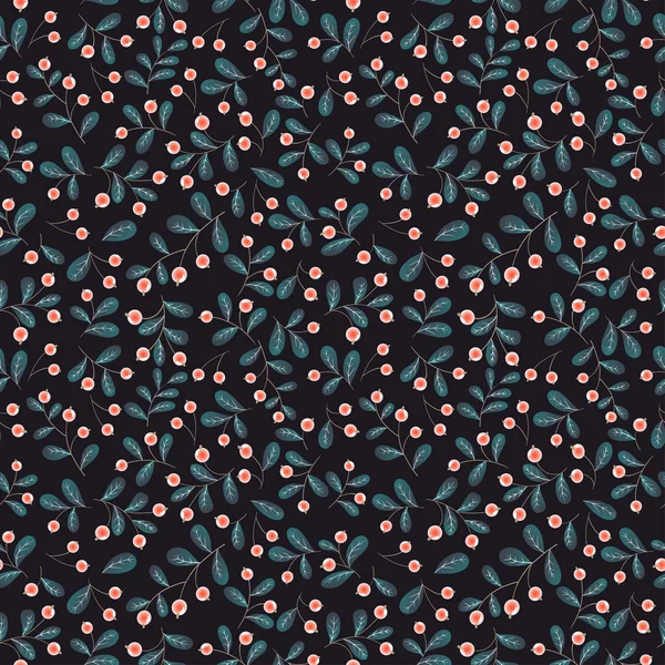 Nahtloses Muster mit roten Beeren — Stockvektor