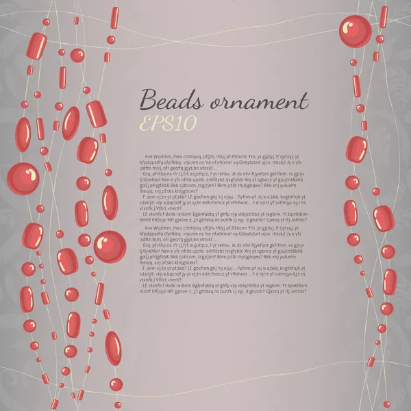 Hintergrund mit roten Perlen — Stockvektor