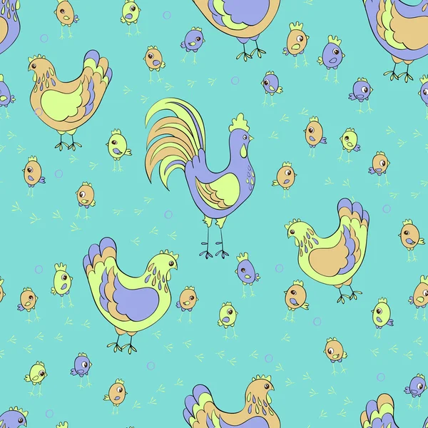 Chicken seamless pattern — Stock Vector