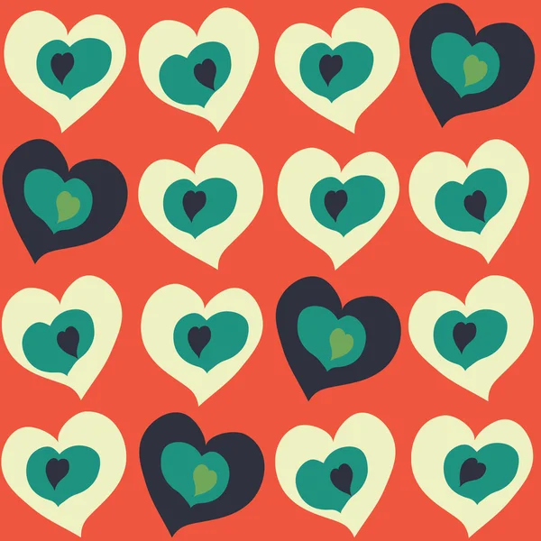 Corazones de diferentes colores y tamaños — Vector de stock