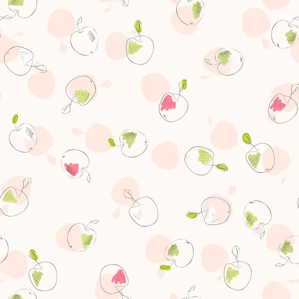 リンゴのシームレスなパターン — ストックベクタ