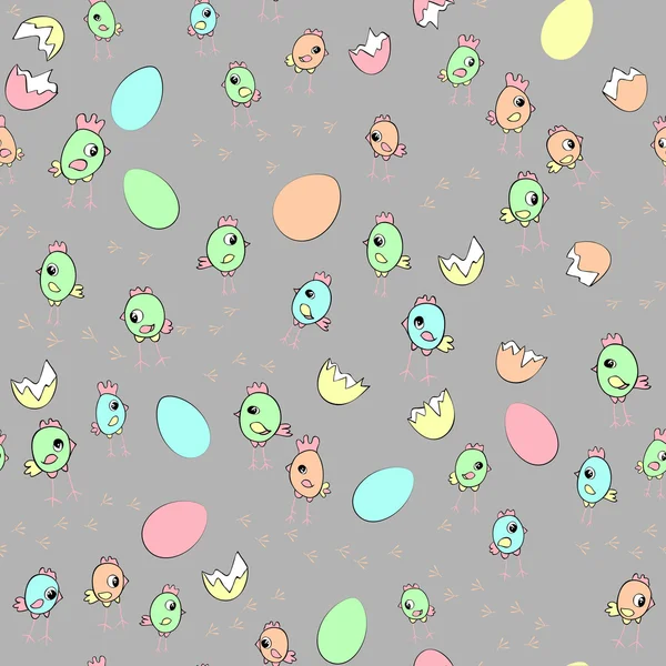 Easter chicks patroon — Stockvector