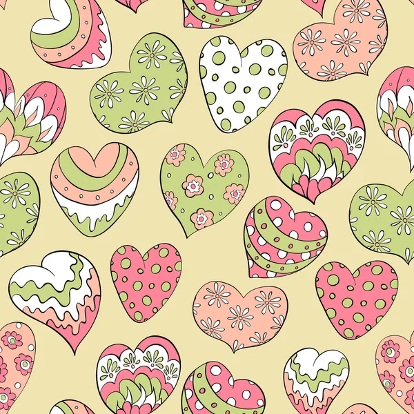 Seamless pattern with hearts — Stock Vector