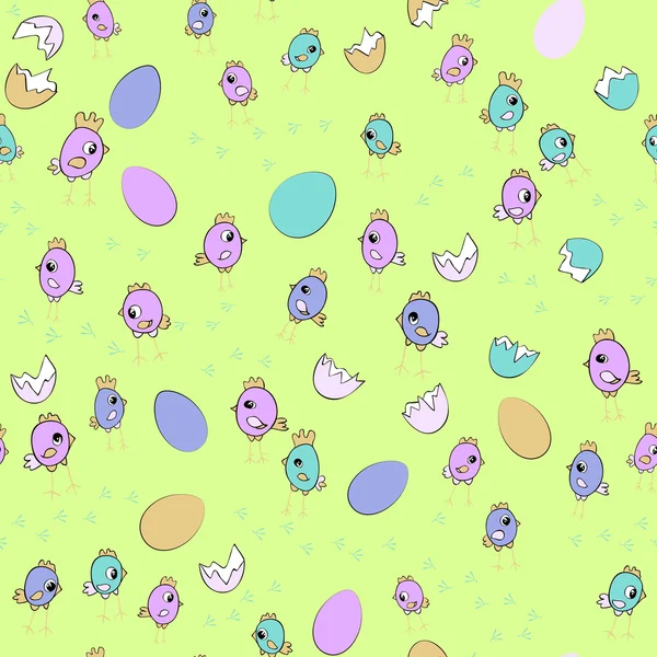 Easter chicks pattern — Stock Vector