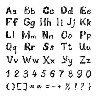 Beyaz arkaplanda alfabe harfleri
