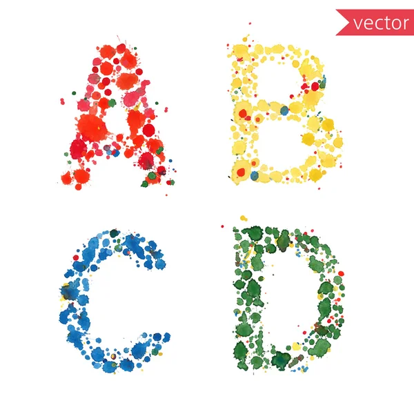 Abcd 字母制成的污点斑点 — 图库矢量图片