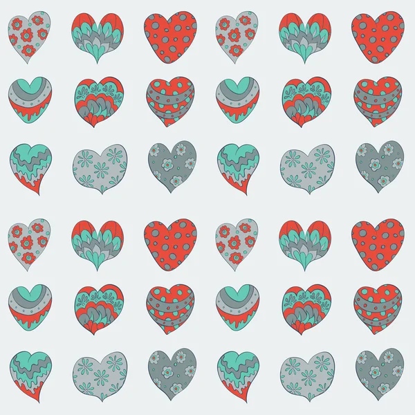Valentines hearts pattern — Stock Vector