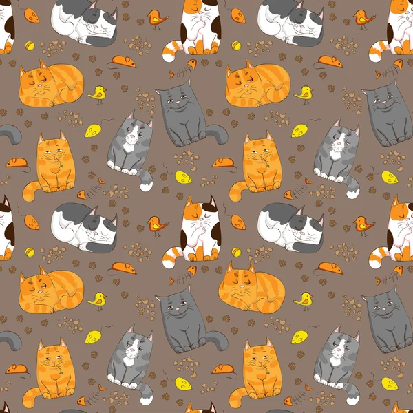 Cartoon katten patroon — Stockvector