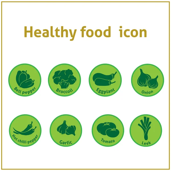 Iconos de alimentos saludables — Vector de stock