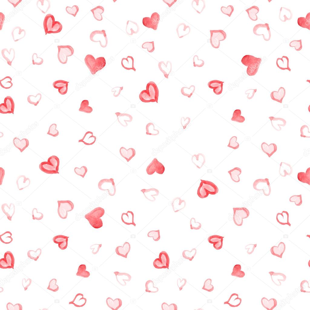 Download Watercolor hearts pattern — Stock Vector © meduzzza #71398723