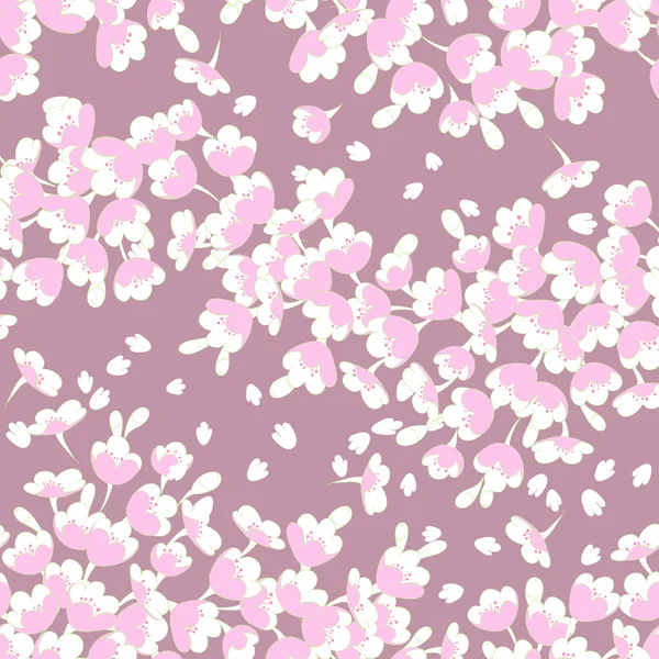 Seamless pattern with sakura flowers — Stock Vector