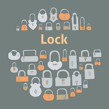 Gri arka plan üzerinde kapalı kilit